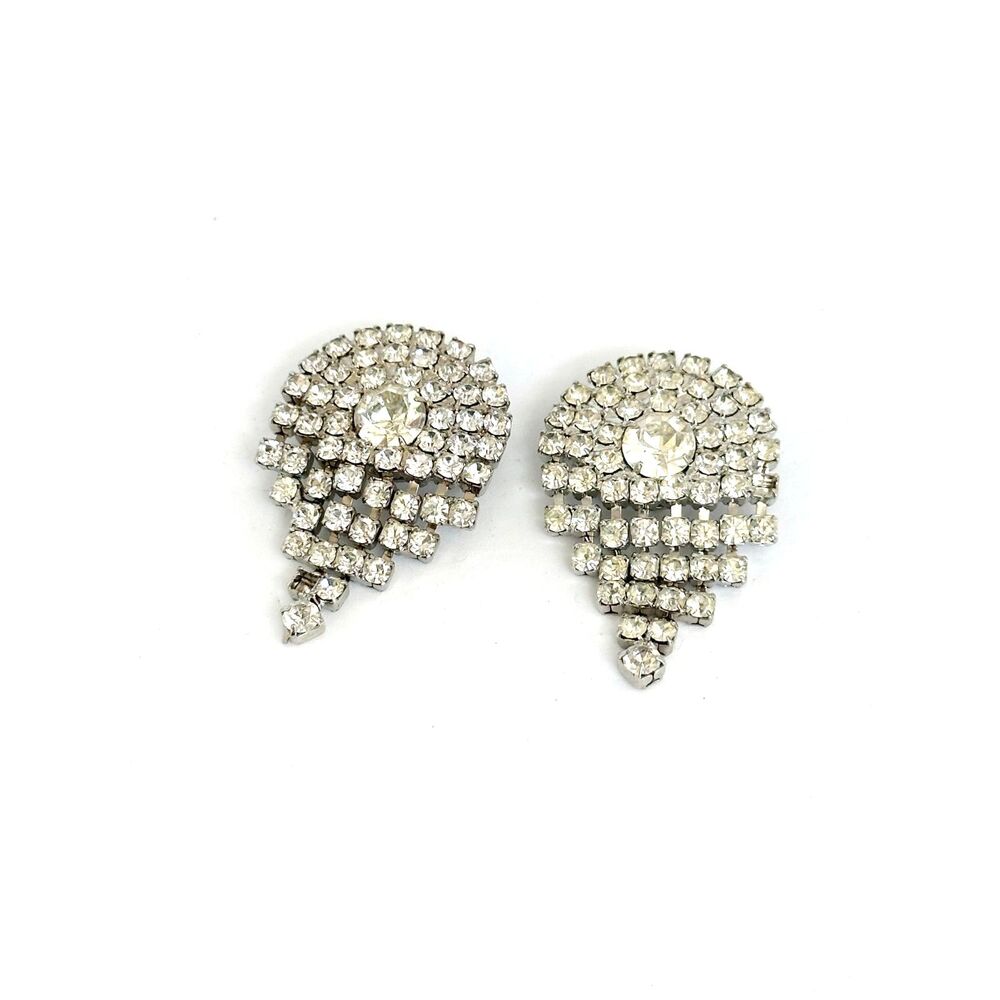 Vintage 50s Rhinestone Shoe Clip Art Deco Style